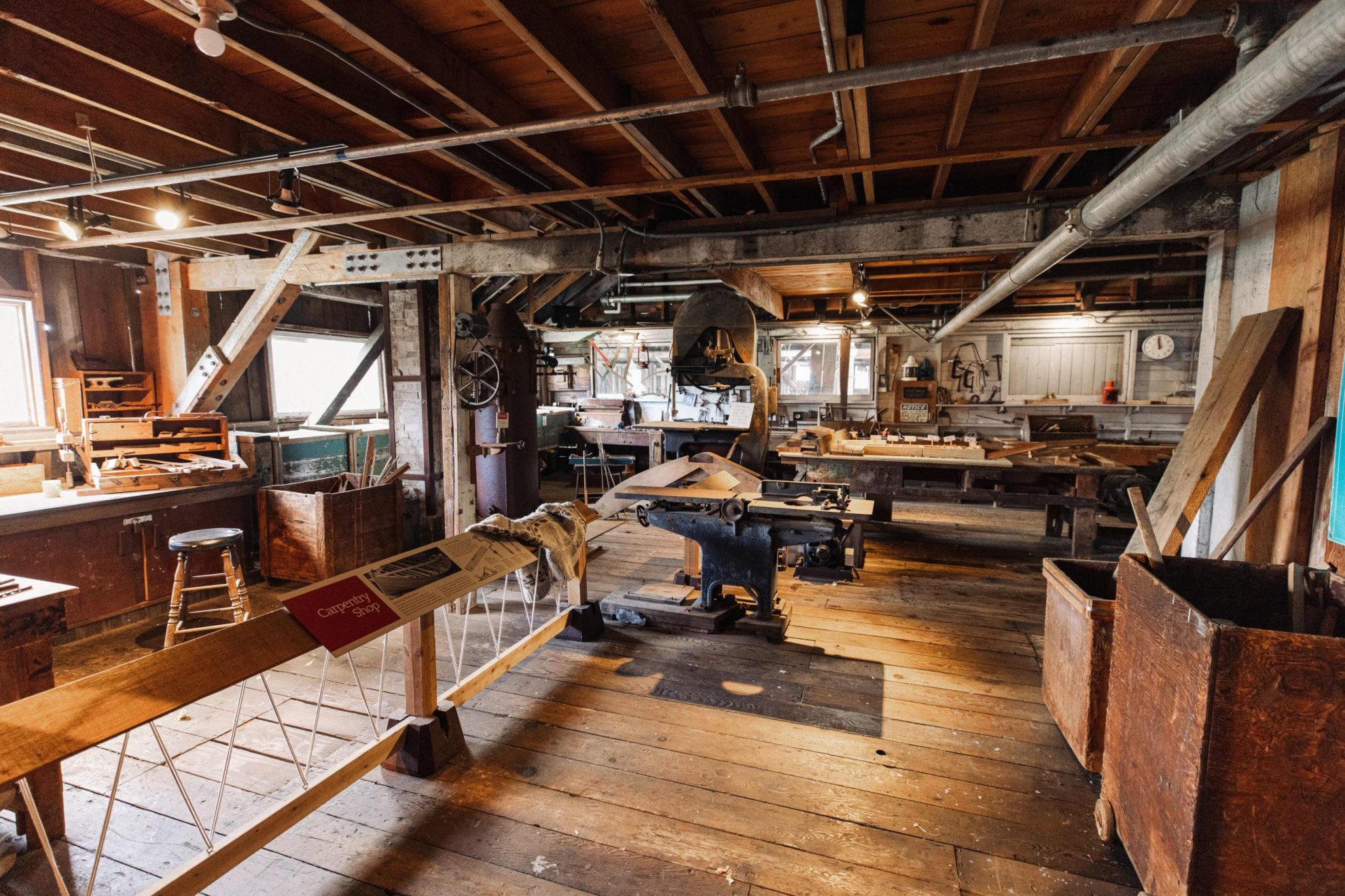 Inside the Britannia Shipyard building metal workshop