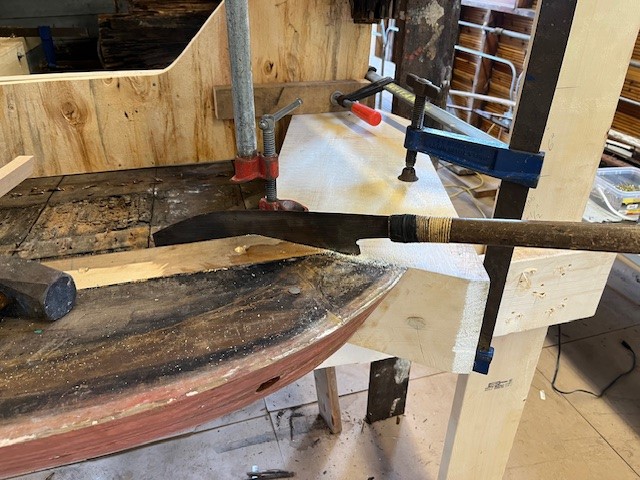 Japanese nokogiri saw cutting through wood