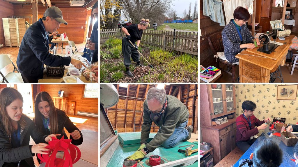 six photos of volunteers in action at Britannia Shipyards NHS